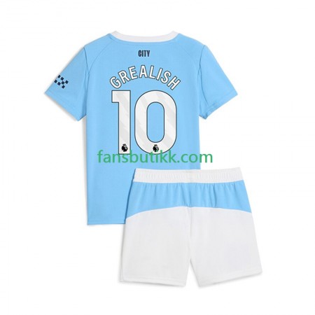 Fotballdrakt Manchester City Jack Grealish 10 Barn Hjemmetrøye 2025-2026 Kortermet